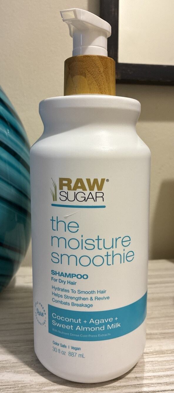 Raw Sugar The Moisture Smoothie Shampoo 30 Fl Oz Coconut Agave Almond Vegan
